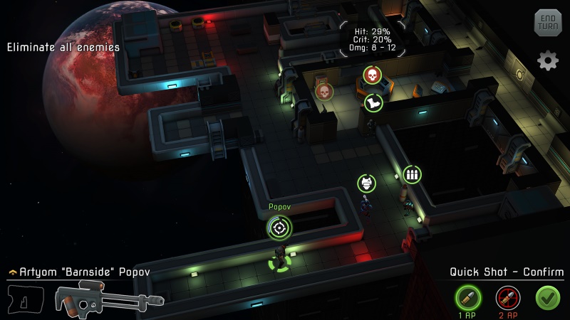 Shadow Corps bietet futuristische Rundenkämpfe. (Quelle: Brimstone Interactive)